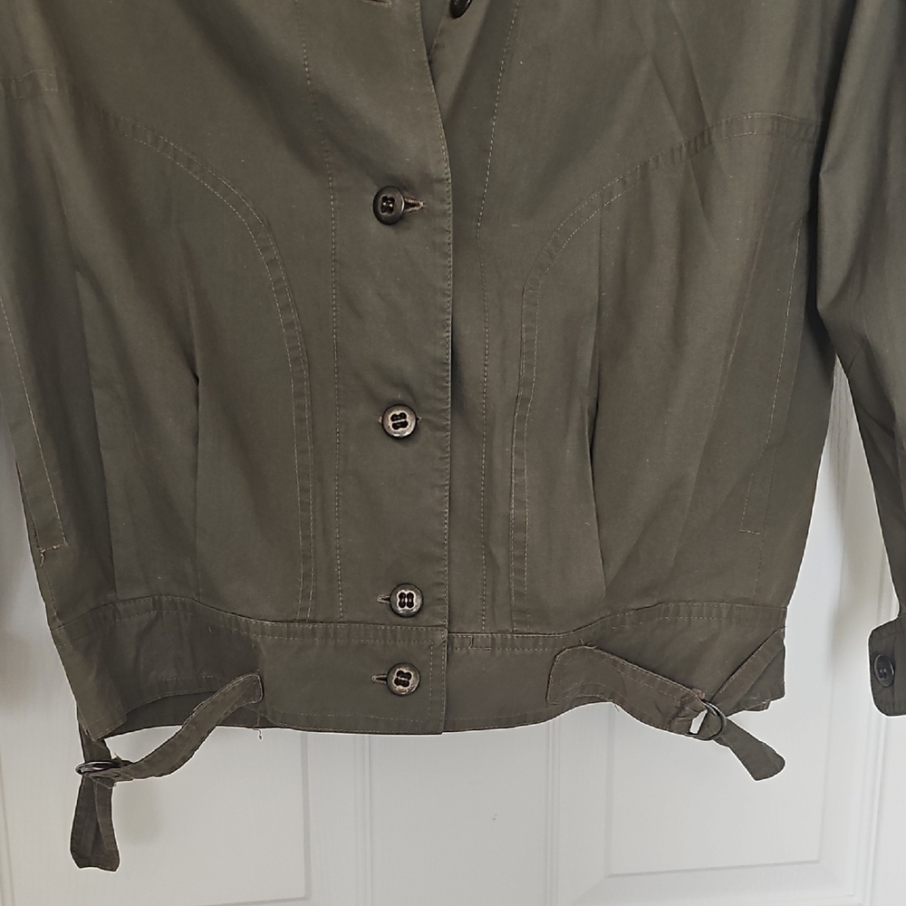Vintage 80's Norman Todd CA Military Utility Jacket Olive Green Medium - Picture 2 of 13